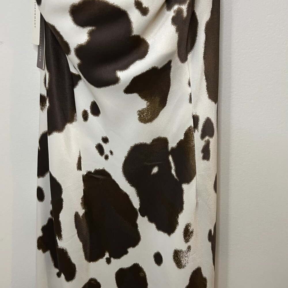Anthropologie The Tilda Slip Dress Brown Animal Print Small New NWT Strapless - Picture 8 of 10